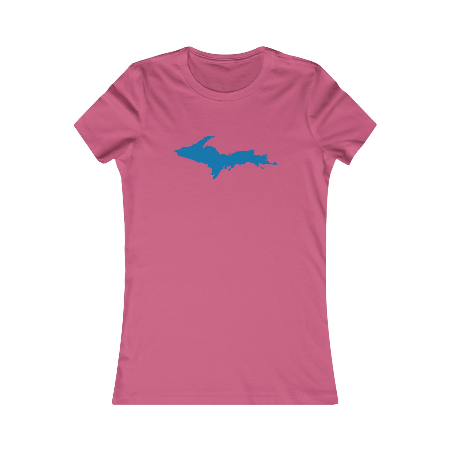 Michigan Upper Peninsula T-Shirt (w/ Azure UP Outline) | Women's Slim Fit