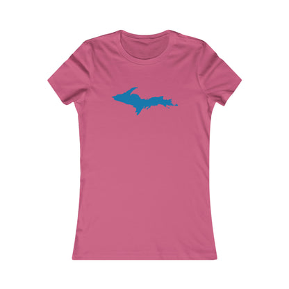 Michigan Upper Peninsula T-Shirt (w/ Azure UP Outline) | Women's Slim Fit