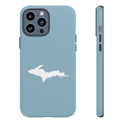 Michigan Upper Peninsula Tough Phone Case (Opal Blue w/ UP Outline) | Apple iPhone