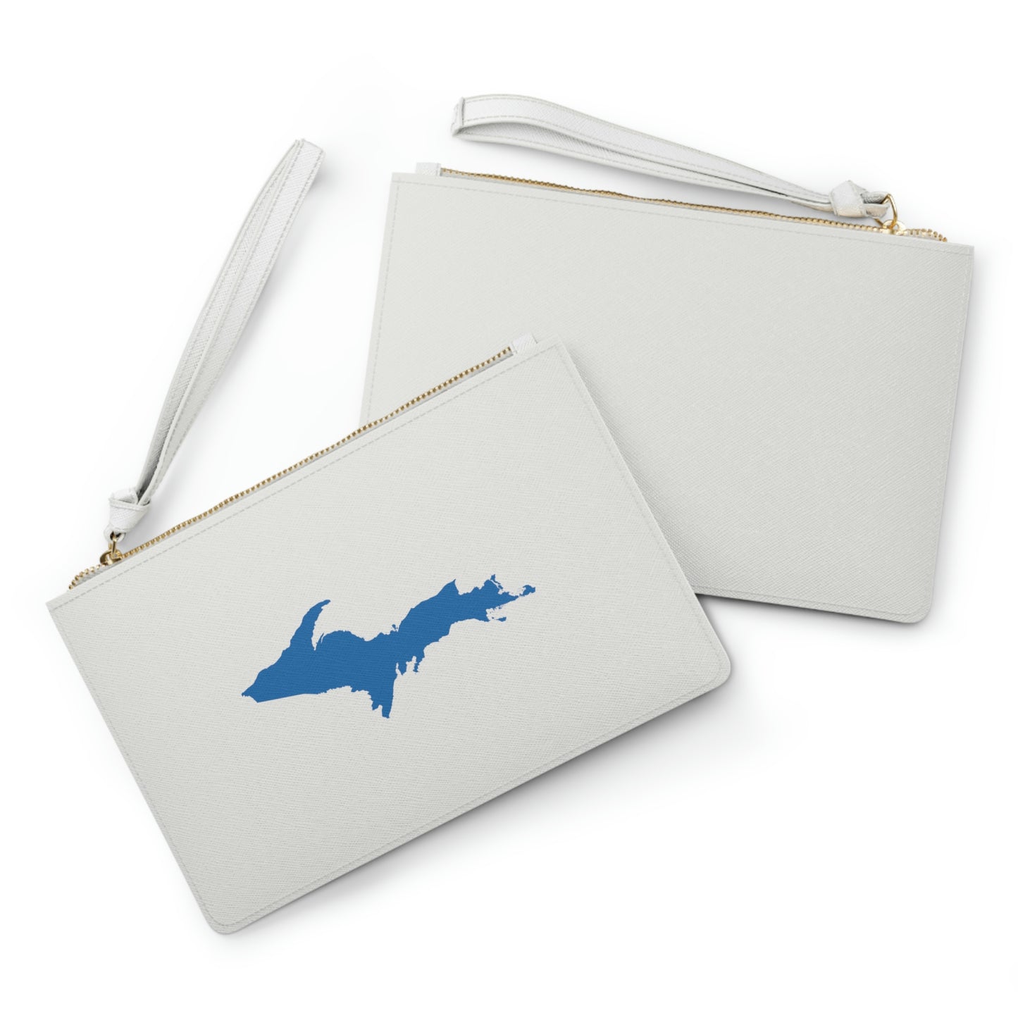 Michigan Upper Peninsula Clutch Bag (Birch Bark White w/ Azure UP Outline)