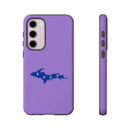 Michigan Upper Peninsula Tough Phone Case (Lavender w/ UP Quebec Flag Outline) | Samsung & Pixel Android