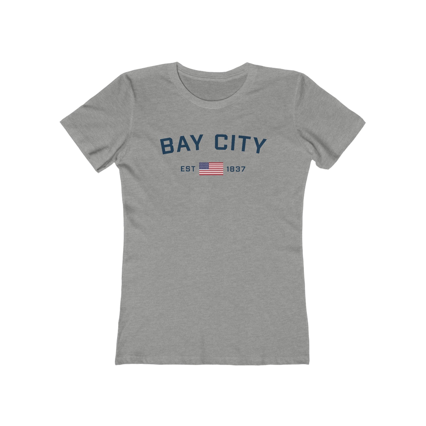 'Bay City EST 1837' (w/USA Flag Outline) | Women's Boyfriend Cut