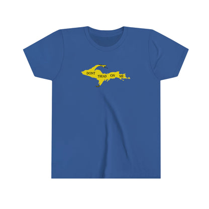 Michigan Upper Peninsula 'Don't Tread On Me' T-Shirt (w/ UP Gadsen Flag Outline) | Youth Short Sleeve