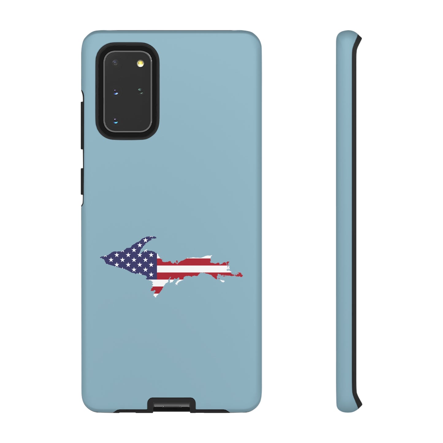 Michigan Upper Peninsula Tough Phone Case (Opal Blue w/ UP USA Flag Outline) | Samsung & Pixel Android