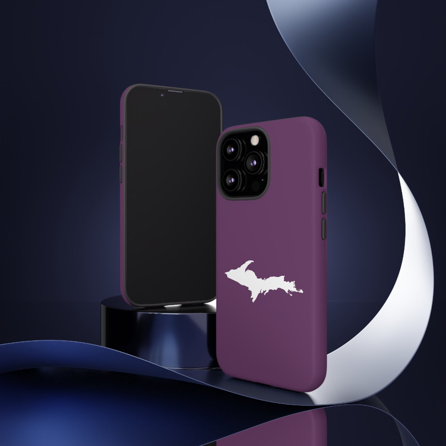 Michigan Upper Peninsula Tough Phone Case (Plum w/ UP Outline) | Apple iPhone