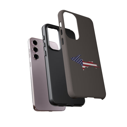 Michigan Upper Peninsula Tough Phone Case (Warren Tank Grey w/ UP USA Flag Outline) | Samsung & Pixel Android