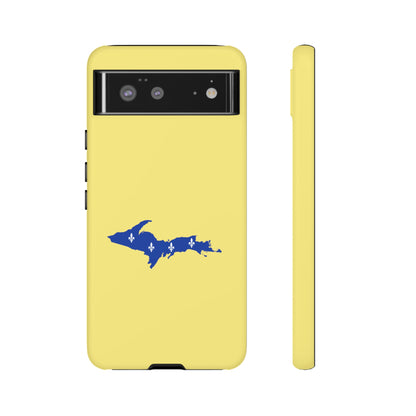 Michigan Upper Peninsula Tough Phone Case (Yellow Cherry Color w/ UP Quebec Flag Outline) | Samsung & Pixel Android