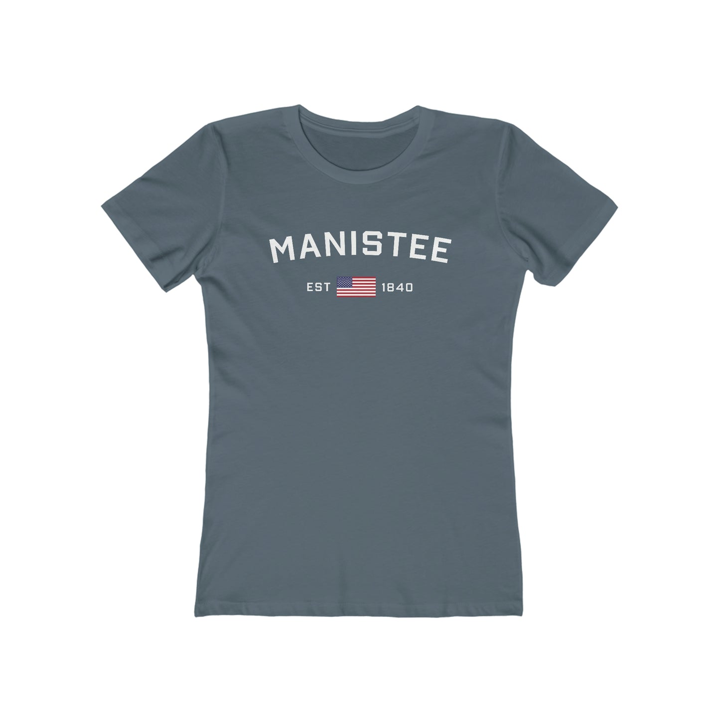 'Manistee EST 1840' (w/USA Flag Outline) | Women's Boyfriend Cut