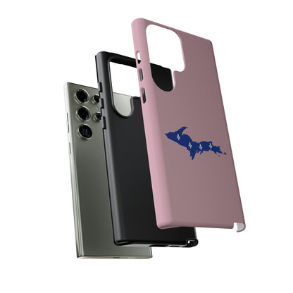 Michigan Upper Peninsula Tough Phone Case (Pink w/ UP Quebec Flag Outline) | Samsung & Pixel Android