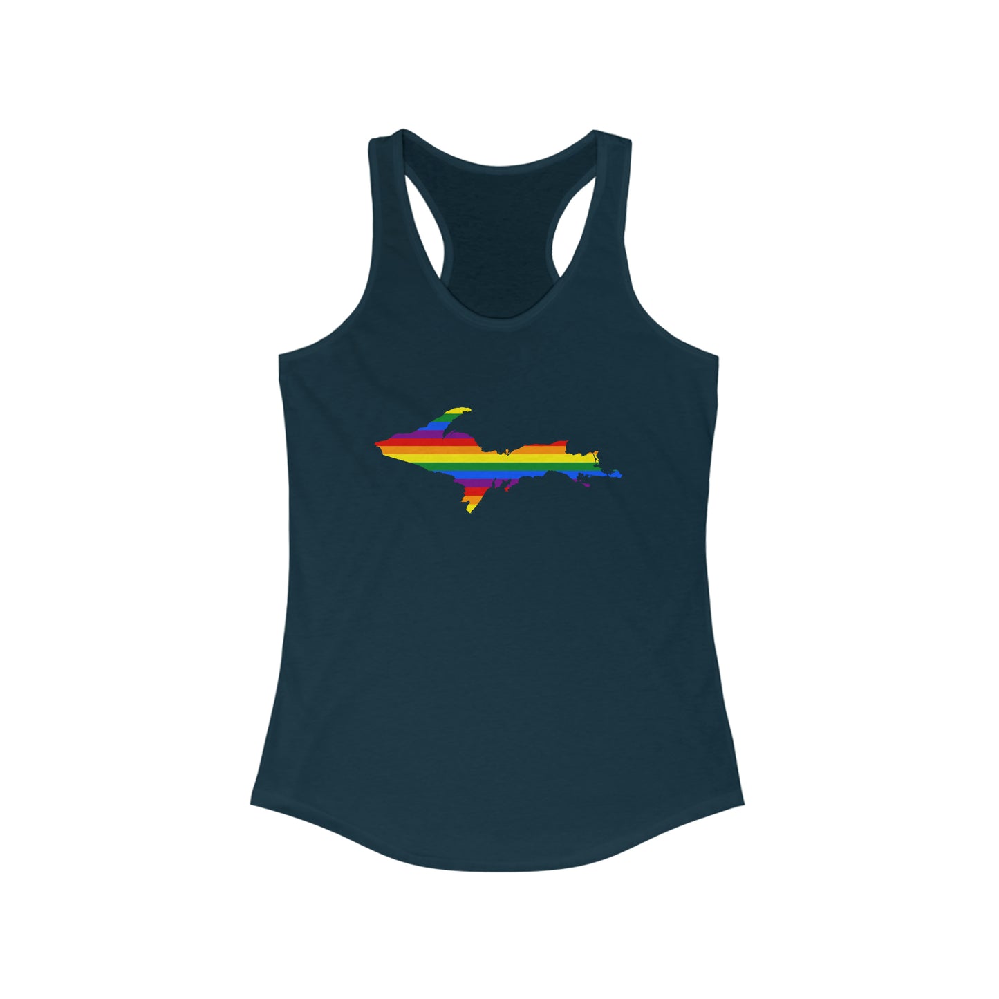 Michigan Upper Peninsula Tank Top (w/ UP Pride Flag Outline) | Women's Racerback