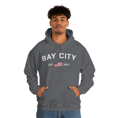 'Bay City EST 1837' Hoodie (w/USA Flag Outline) | Unisex Standard