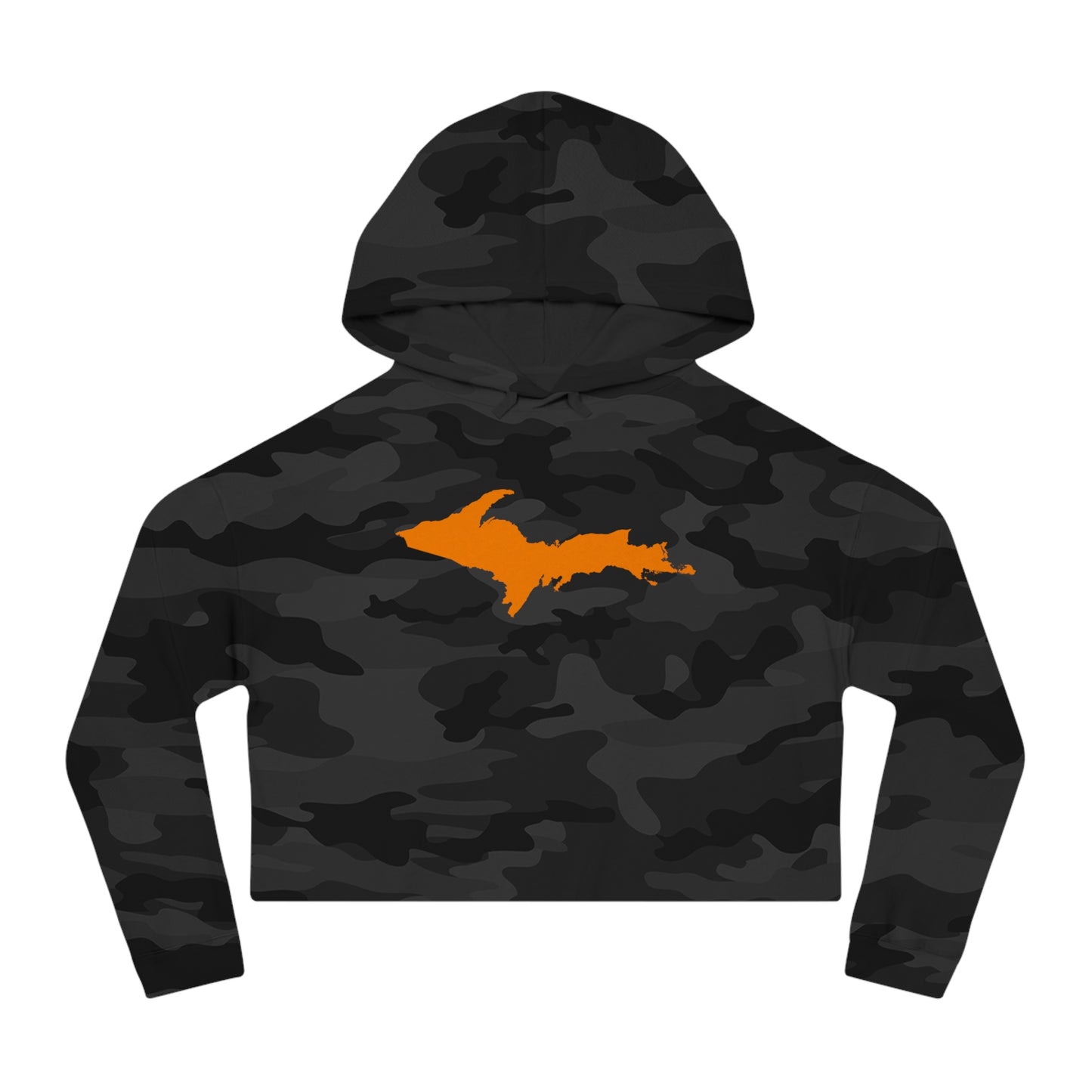 Michigan Upper Peninsula Hoodie (w/ Orange UP Outline) | Lightweight Cropped