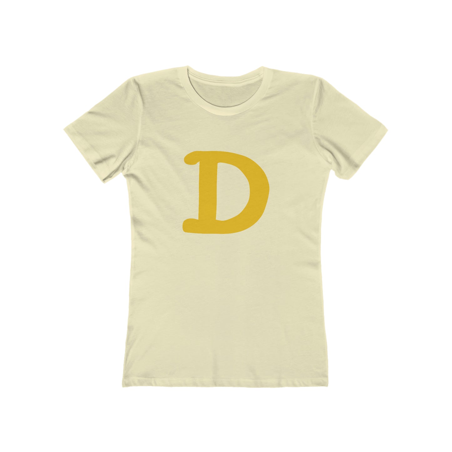 Detroit 'Old French D' T-Shirt (Gold Full Body Outline) | Women's Boyfriend Cut