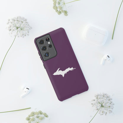 Michigan Upper Peninsula Tough Phone Case (Plum w/ UP Outline) | Samsung & Pixel Android