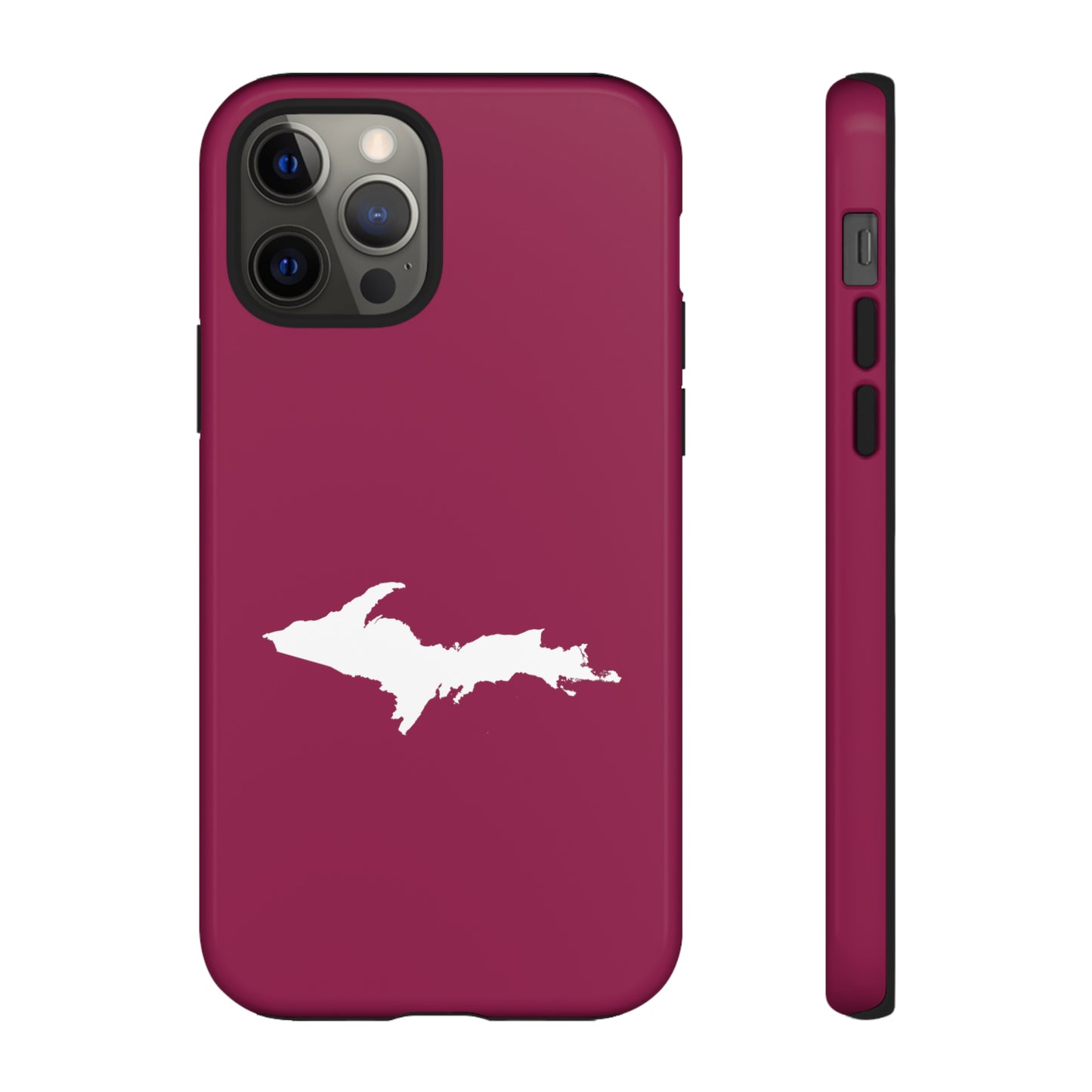 Michigan Upper Peninsula Tough Phone Case (Ruby Red w/ UP Outline) | Apple iPhone