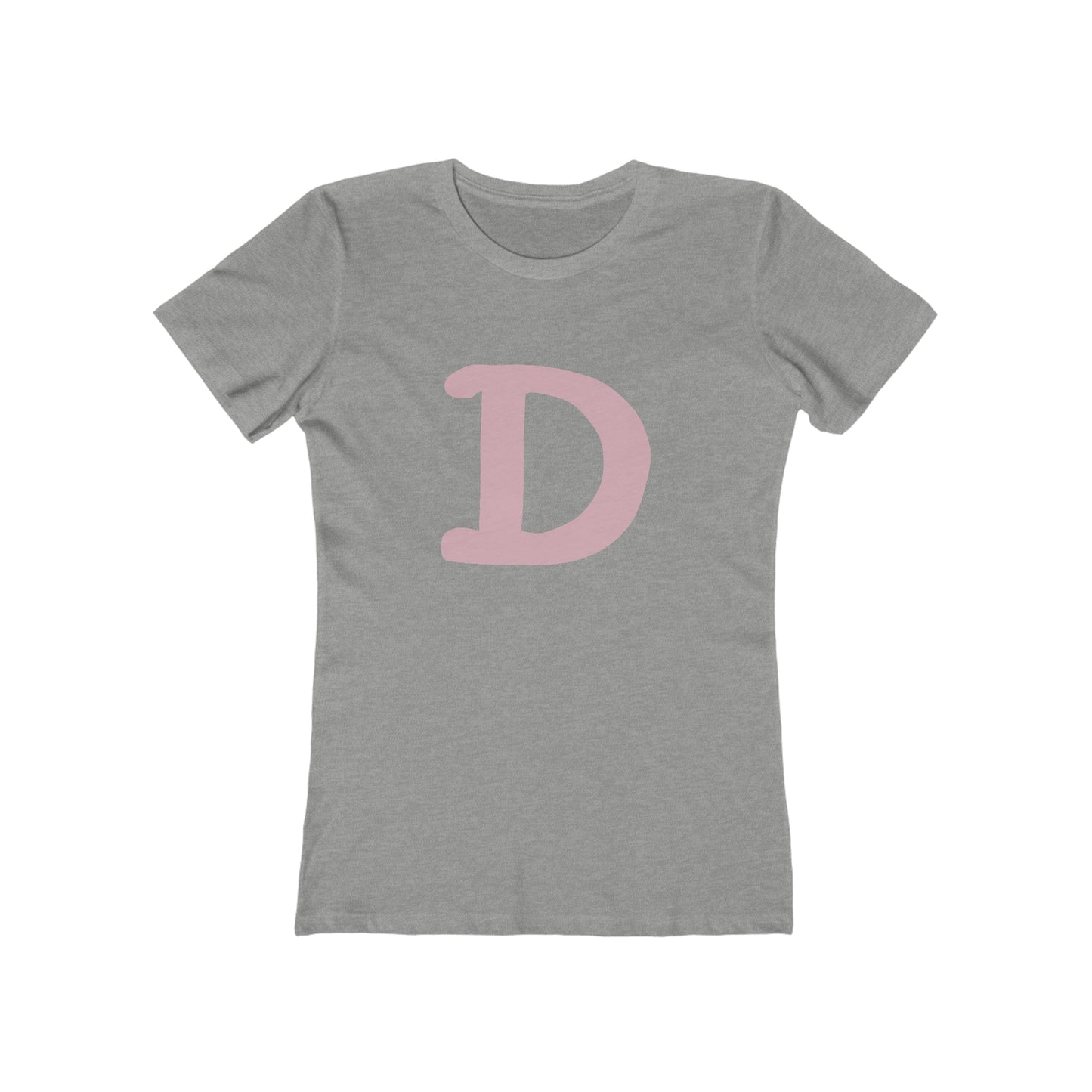 Detroit 'Old French D' T-Shirt (Pink Full Body Outline) | Women's Boyfriend Cut