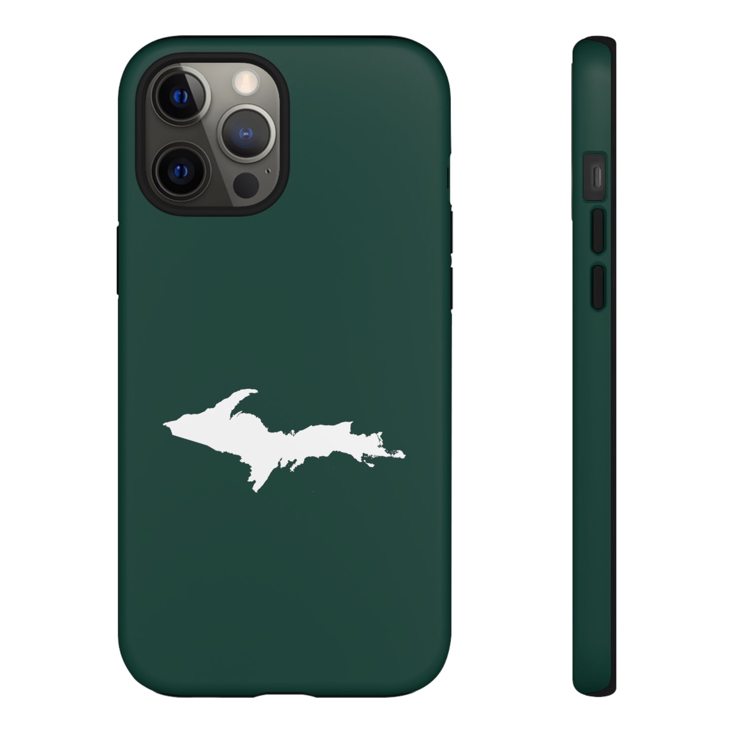 Michigan Upper Peninsula Tough Phone Case (Green w/ UP Outline) | Apple iPhone