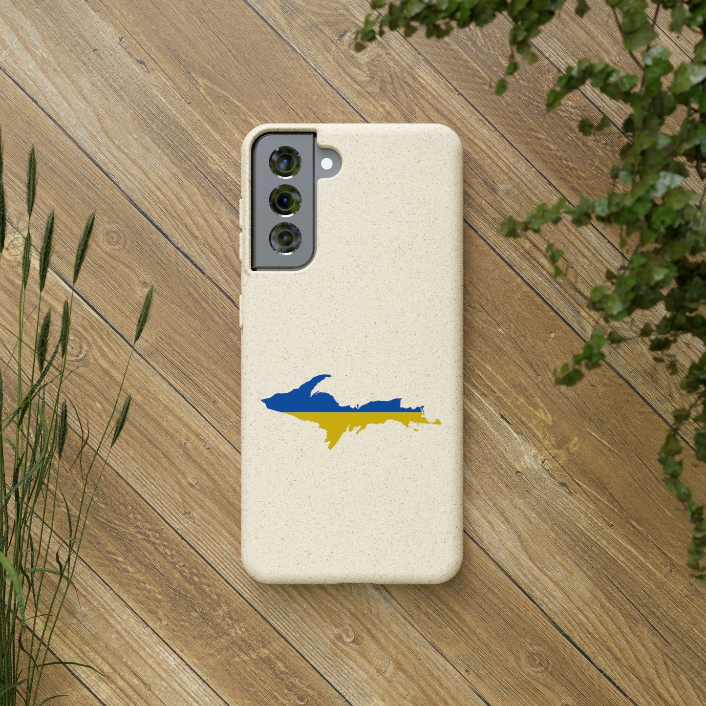 Michigan Upper Peninsula Biodegradable Phone Cases (w/ UP Ukraine Flag Outline) | Samsung Android