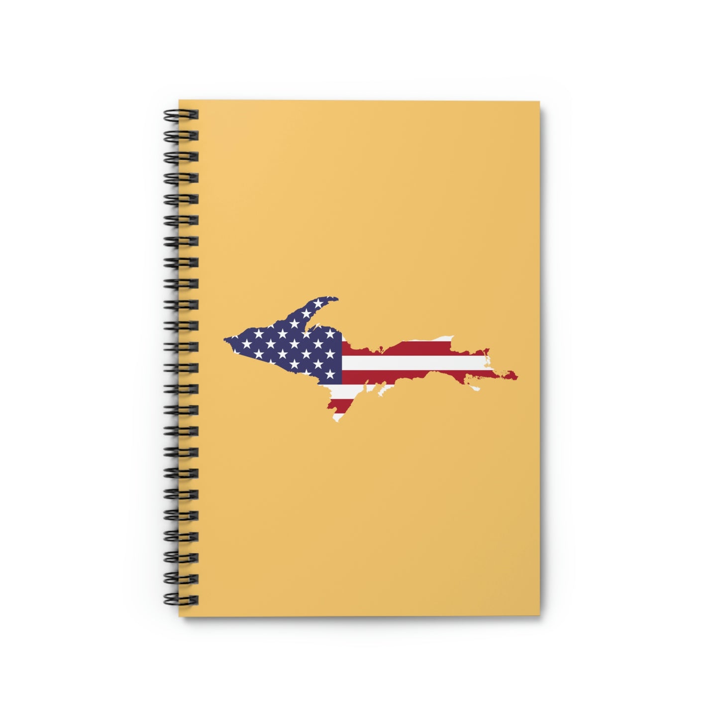 Michigan Upper Peninsula Spiral Notebook (w/ UP USA Flag Outline) | Citrine