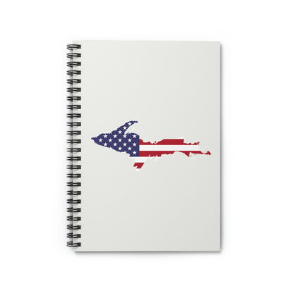 Michigan Upper Peninsula Spiral Notebook (w/ UP USA Flag Outline) | Birch Bark White