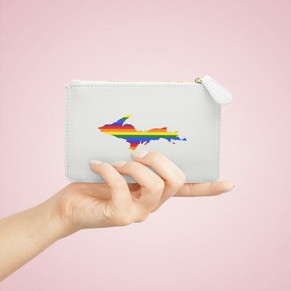 Michigan Upper Peninsula Mini Clutch Bag (Birch Bark White w/ UP Pride Flag Outline)