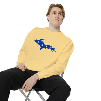 Michigan Upper Peninsula Sweatshirt (w/ UP Quebec Flag Outline) | Unisex Garment Dyed