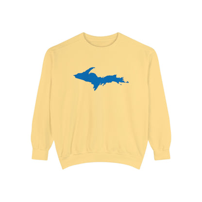 Michigan Upper Peninsula Sweatshirt (w/ Azure UP Outline) | Unisex Garment Dyed