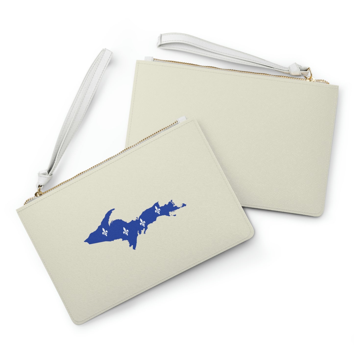 Michigan Upper Peninsula Clutch Bag (Ivory White w/ UP Quebec Flag Outline)