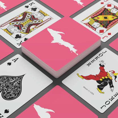 Michigan Upper Peninsula Poker Cards (Rhodochrosite Pink w/ UP Outline)