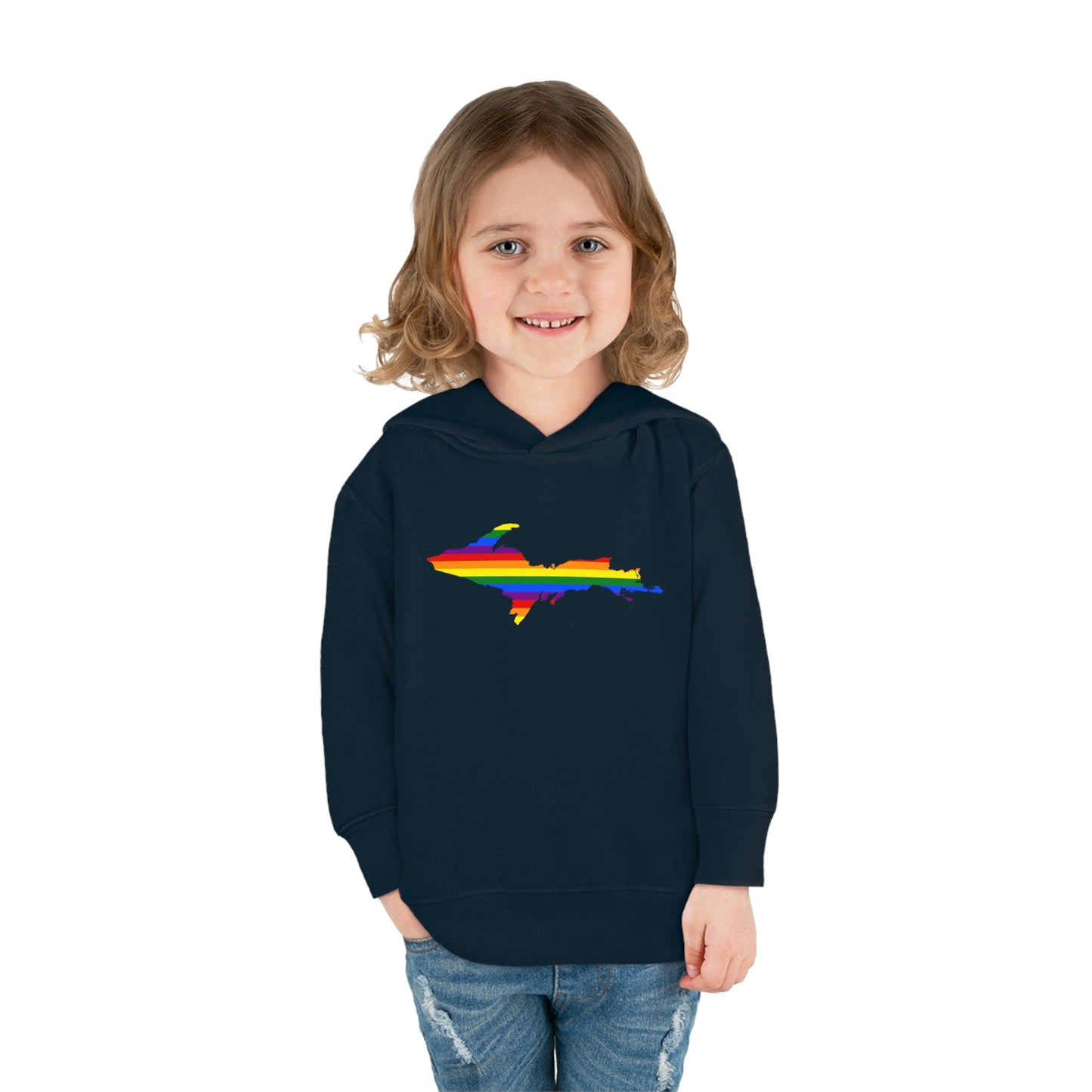 Michigan Upper Peninsula Hoodie (w/ UP Pride Flag Outline) | Unisex Toddler