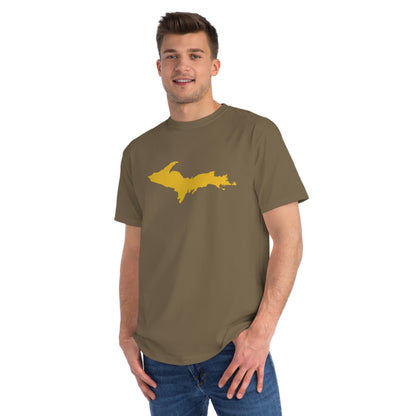 Michigan Upper Peninsula T-Shirt (w/ Gold UP Outline) | Organic Unisex
