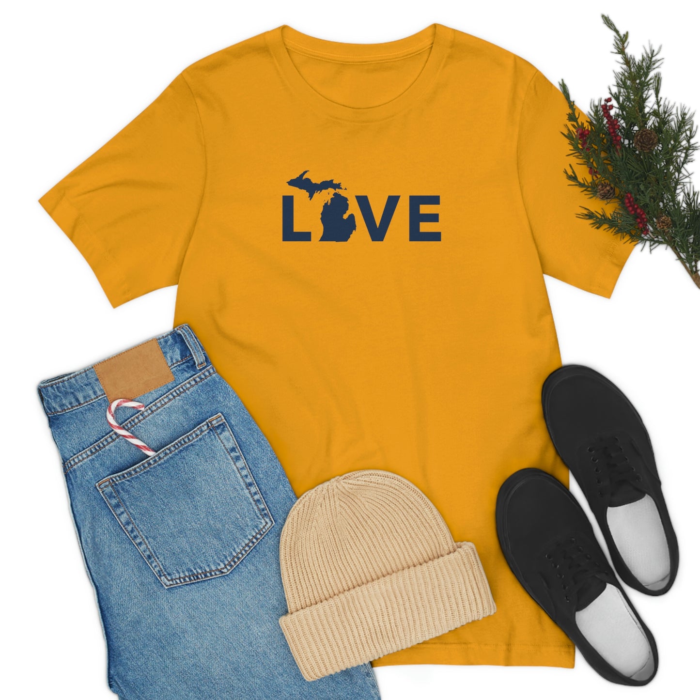 Michigan 'Love' T-Shirt (Geometric Sans Font) | Unisex Standard Fit