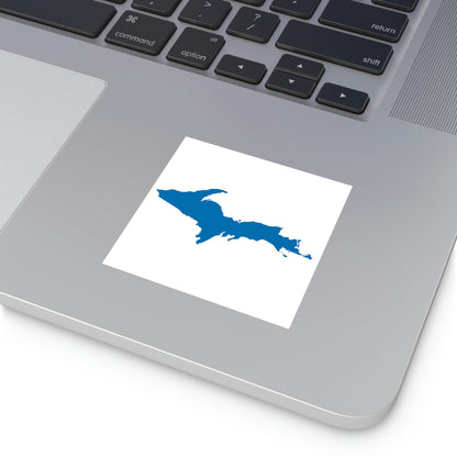 Michigan Upper Peninsula Square Sticker (w/ Azure UP Outline) | Indoor/Outdoor