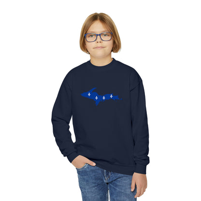 Michigan Upper Peninsula Youth Sweatshirt (w/ UP Quebec Flag Outline)