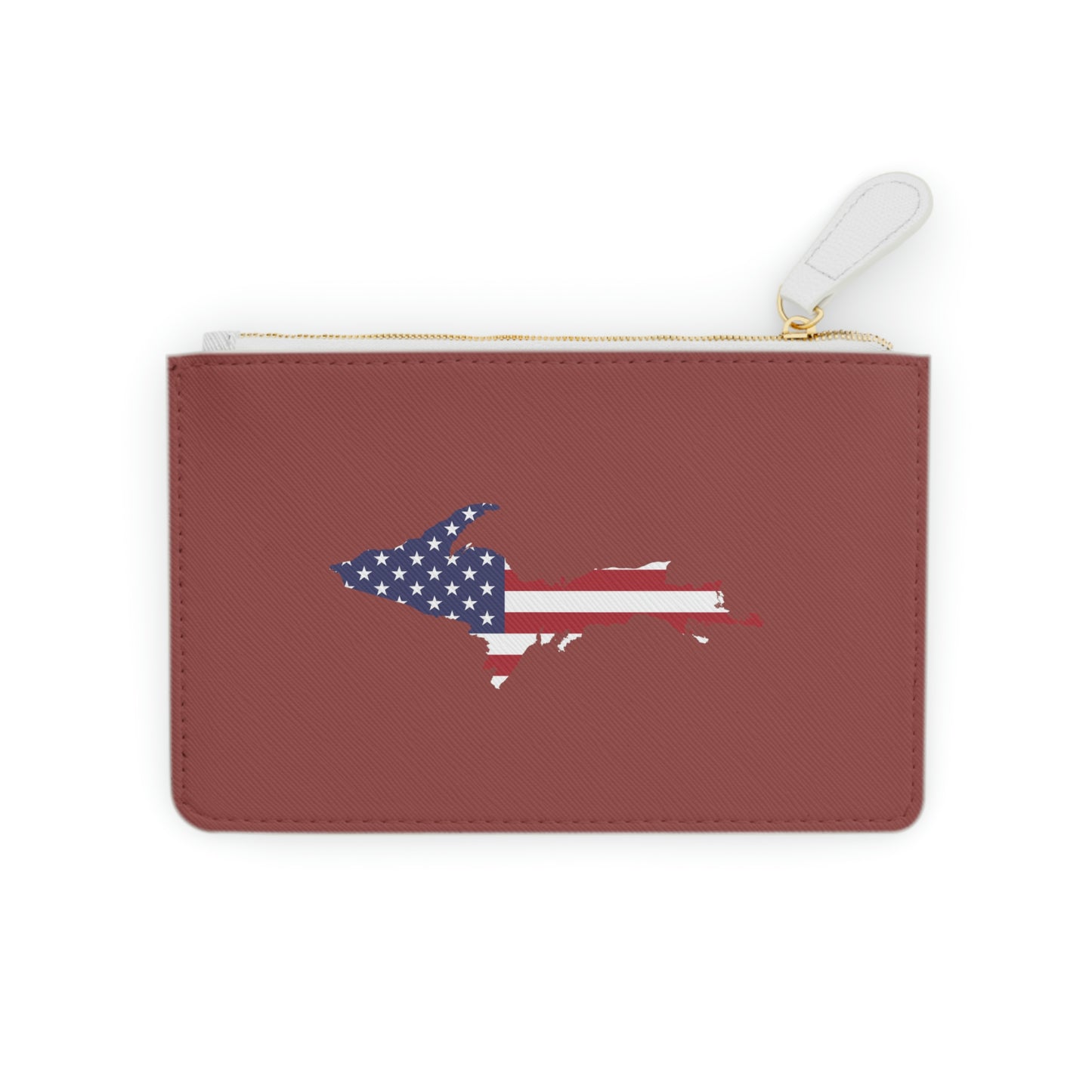 Michigan Upper Peninsula Mini Clutch Bag (Ore Dock Red w/ UP USA Flag Outline)