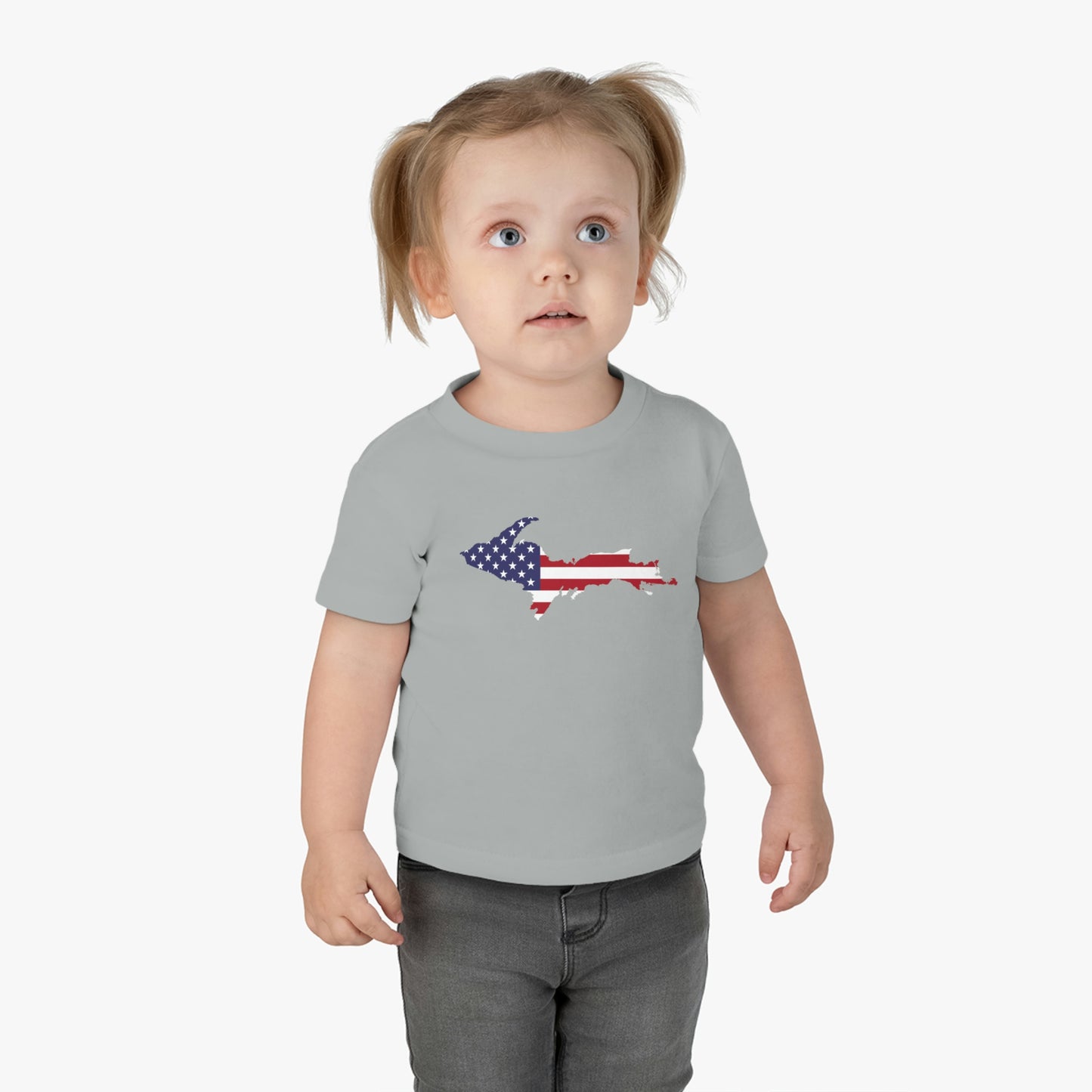 Michigan Upper Peninsula Infant T-Shirt (w/ UP USA Flag Outline) | Short Sleeve