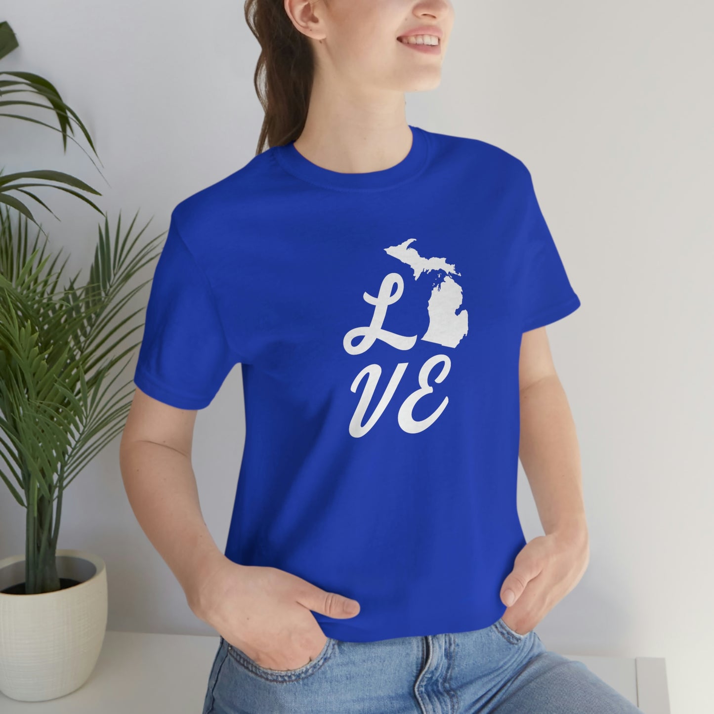 Michigan 'Love' T-Shirt (Retro Script Font) | Unisex Standard Fit