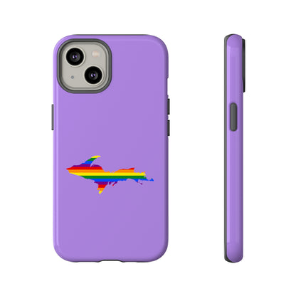 Michigan Upper Peninsula Tough Phone Case (Lavender w/ UP Pride Flag Outline) | Apple iPhone