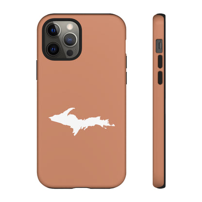 Michigan Upper Peninsula Tough Phone Case (Copper Color w/ UP Outline) | Apple iPhone