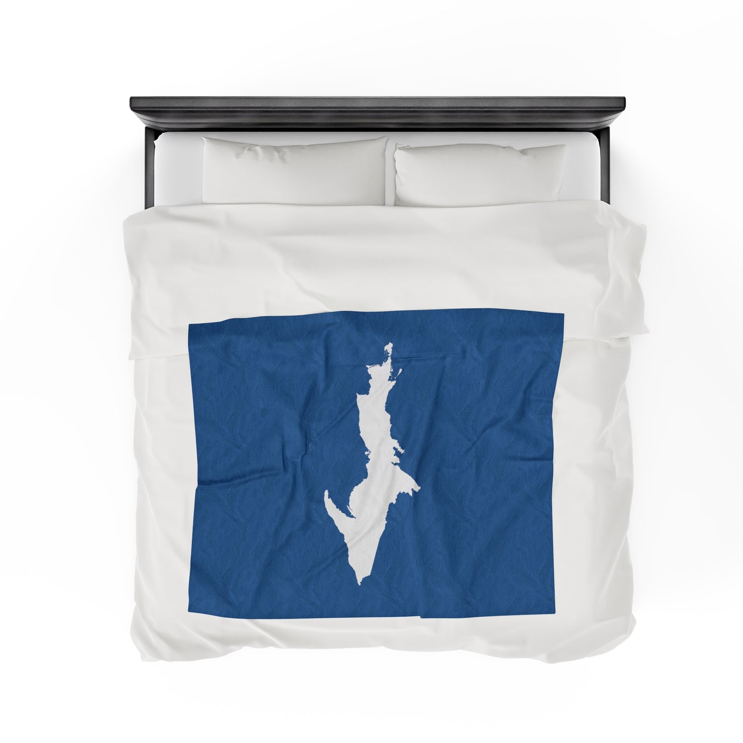 Michigan Upper Peninsula Plush Blanket (w/ UP Outline) | Lake Superior Blue