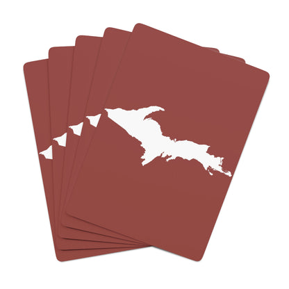 Michigan Upper Peninsula Poker Cards (Ore Dock Red w/ UP Outline)