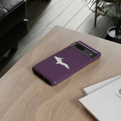 Michigan Upper Peninsula Tough Phone Case (Plum w/ UP Outline) | Samsung & Pixel Android