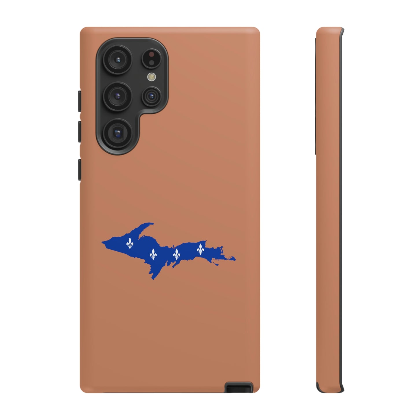 Michigan Upper Peninsula Tough Phone Case (Copper Color w/ UP Quebec Flag Outline) | Samsung & Pixel Android