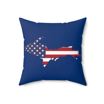 Michigan Upper Peninsula Accent Pillow (w/ UP USA Flag Outline) | Dearborn Blue