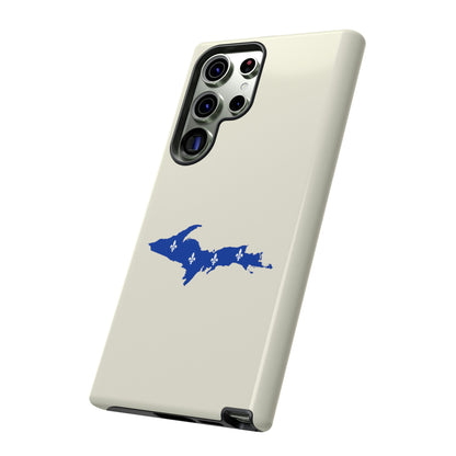 Michigan Upper Peninsula Tough Phone Case (Ivory Color w/ UP Quebec Flag Outline) | Samsung & Pixel Android