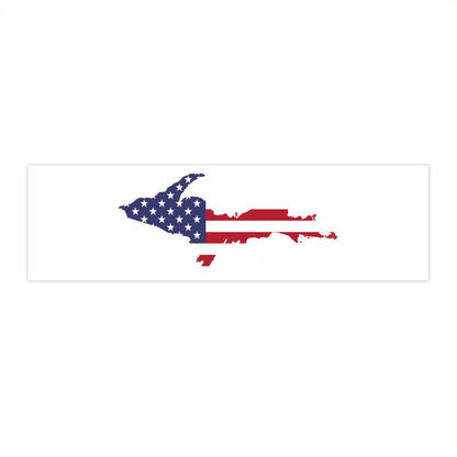 Michigan Upper Peninsula Bumper Stickers (w/ UP USA Flag Outline) | White Background