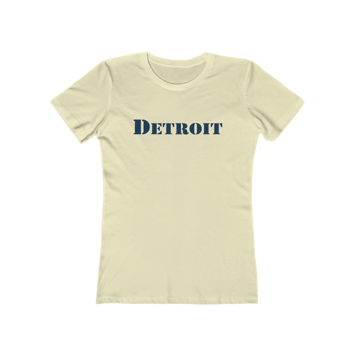 'Detroit' T-Shirt (Army Stencil Font) | Women's Boyfriend Cut