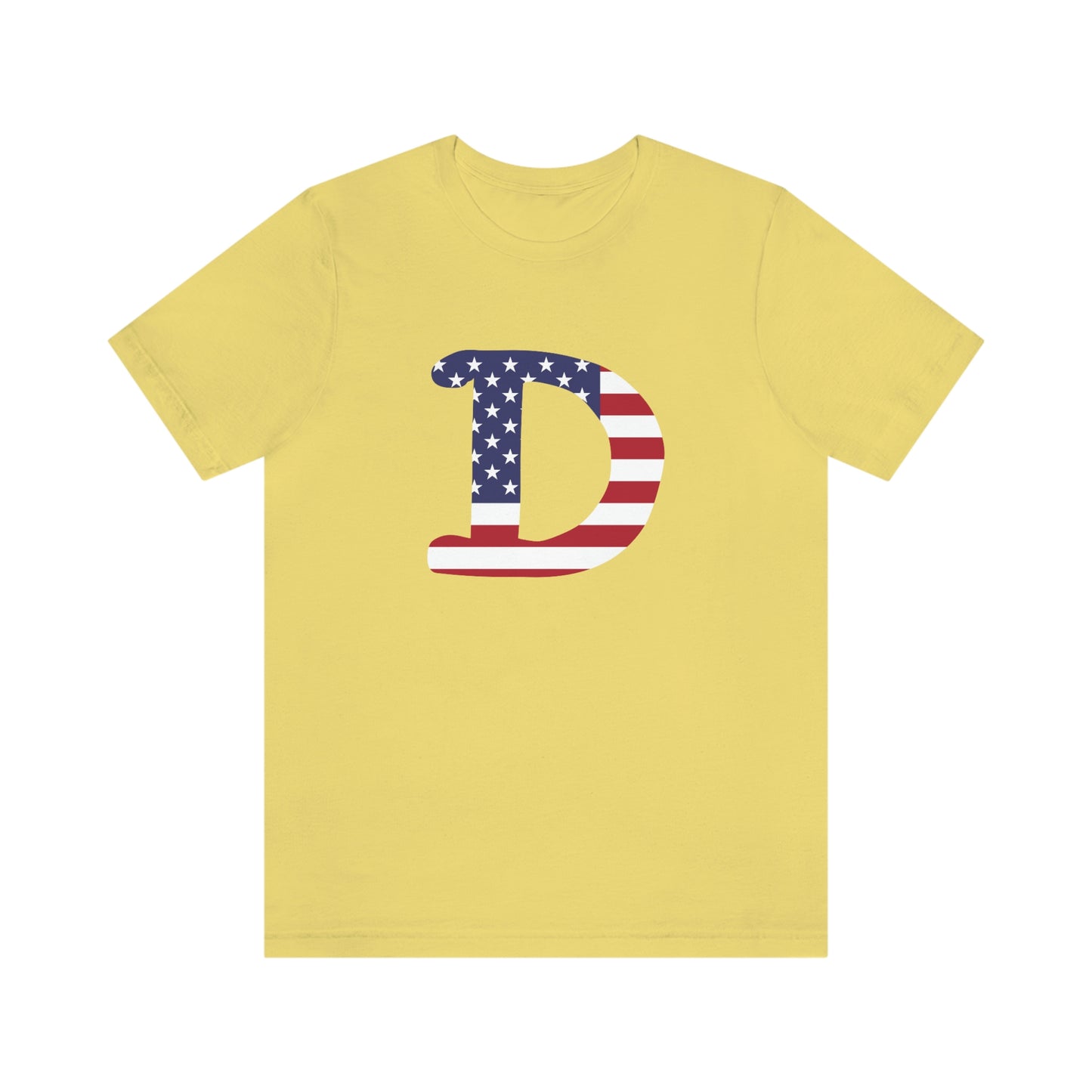 Detroit 'Old French D' T-Shirt (w/ USA Flag Outline) | Unisex Standard Fit