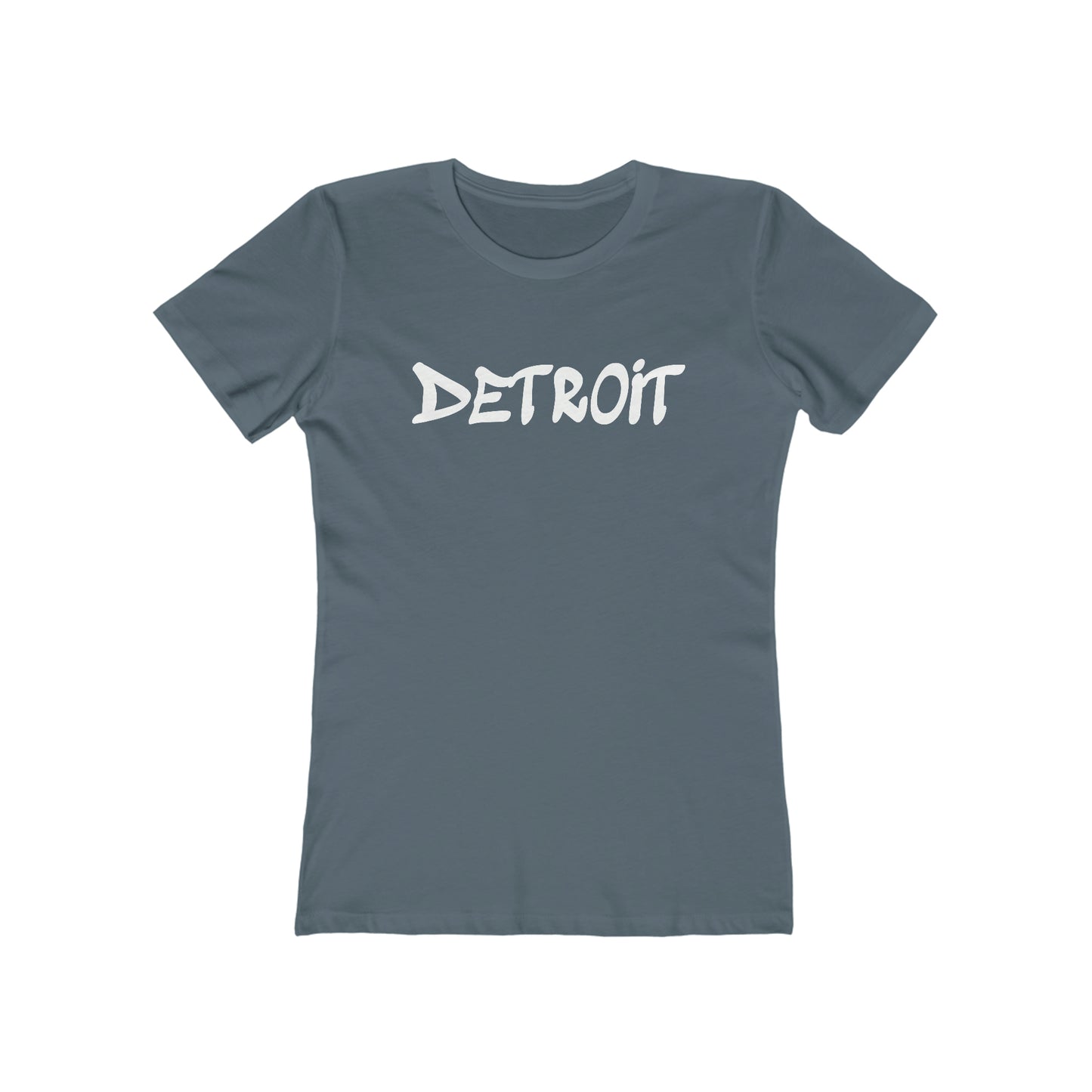 'Detroit' T-Shirt (1980s Hip Hop Font) | Women's Boyfriend Cut