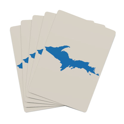 Michigan Upper Peninsula Poker Cards (Canvas Color w/ Azure UP Outline)